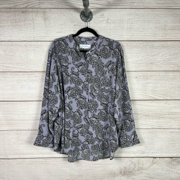 Equipment Femme Plus Size Purple Cherine Pocket Button Front Blouse Size 3X - Picture 1 of 10